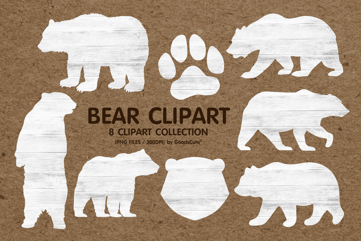 Bear Wood Texture • Clipart PNG • Sublimation Backgrounds & Textures