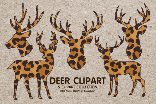 Deer Leopard Skin • Clipart PNG • Sublimation Backgrounds & Textures
