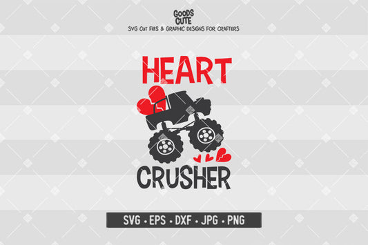 Heart Crusher Monster Truck • Valentine's Day • Cut File in SVG EPS DXF JPG PNG