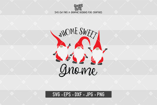 Home Sweet Gnome • Christmas • Cut File in SVG EPS DXF JPG PNG