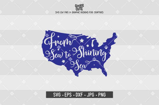 From Sea to Shining Sea • Cut File in SVG EPS DXF JPG PNG