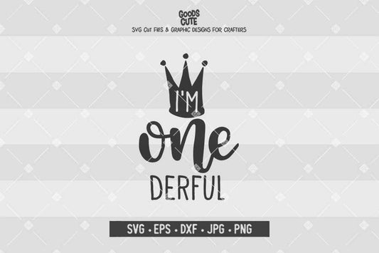 I'm One Derful • Cut File in SVG EPS DXF JPG PNG