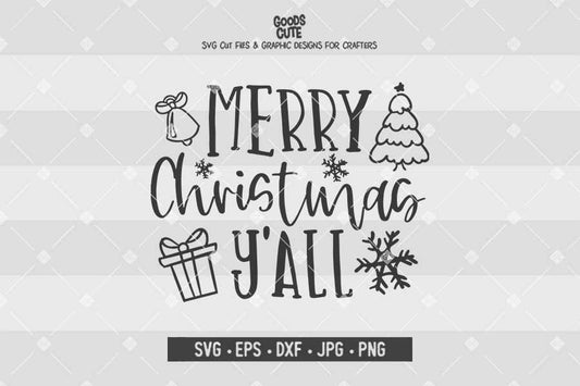 Merry Christmas Y'all • Cut File in SVG EPS DXF JPG PNG